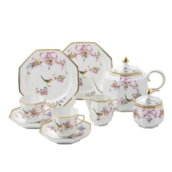 ヘレンド 地中海の庭 ティーセット オクタゴナル 2人用