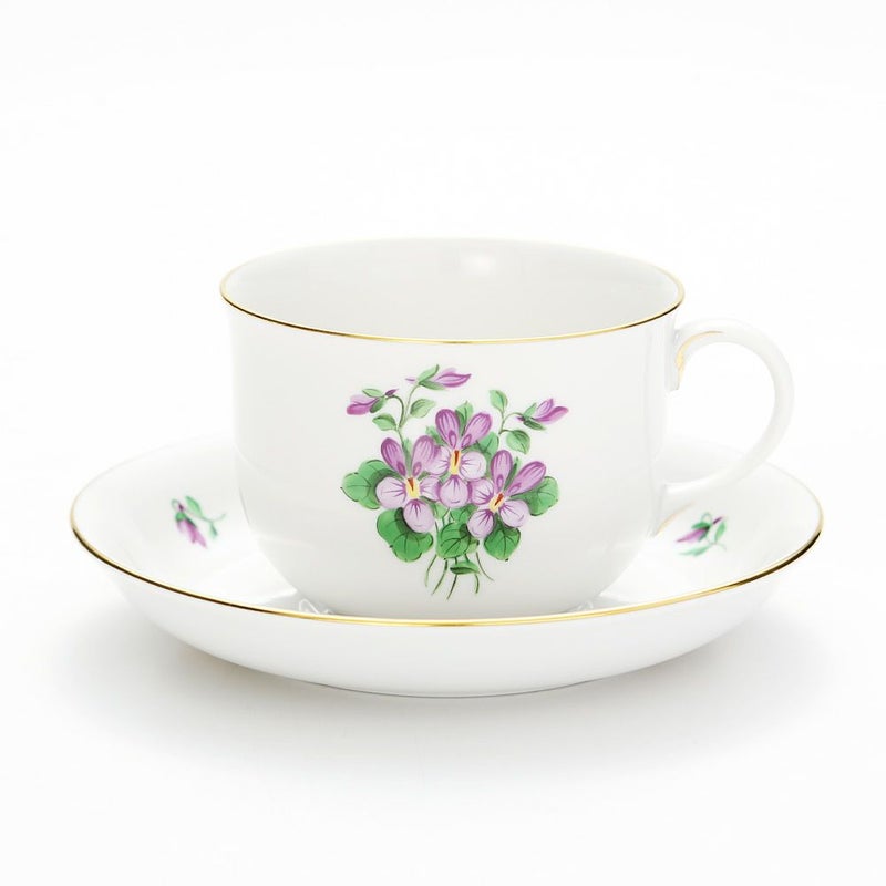 アウガルテン（AUGARTEN） バイオレットブーケ（5600） コーヒーカップ＆ソーサー 200ml （001シューベルトシェイプ）