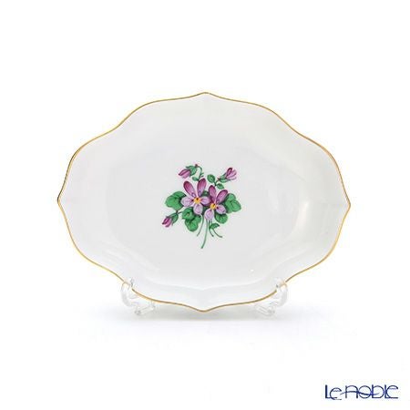 アウガルテン（AUGARTEN） バイオレットブーケ（5600） オーバルディッシュ 12×9.5cm（070）