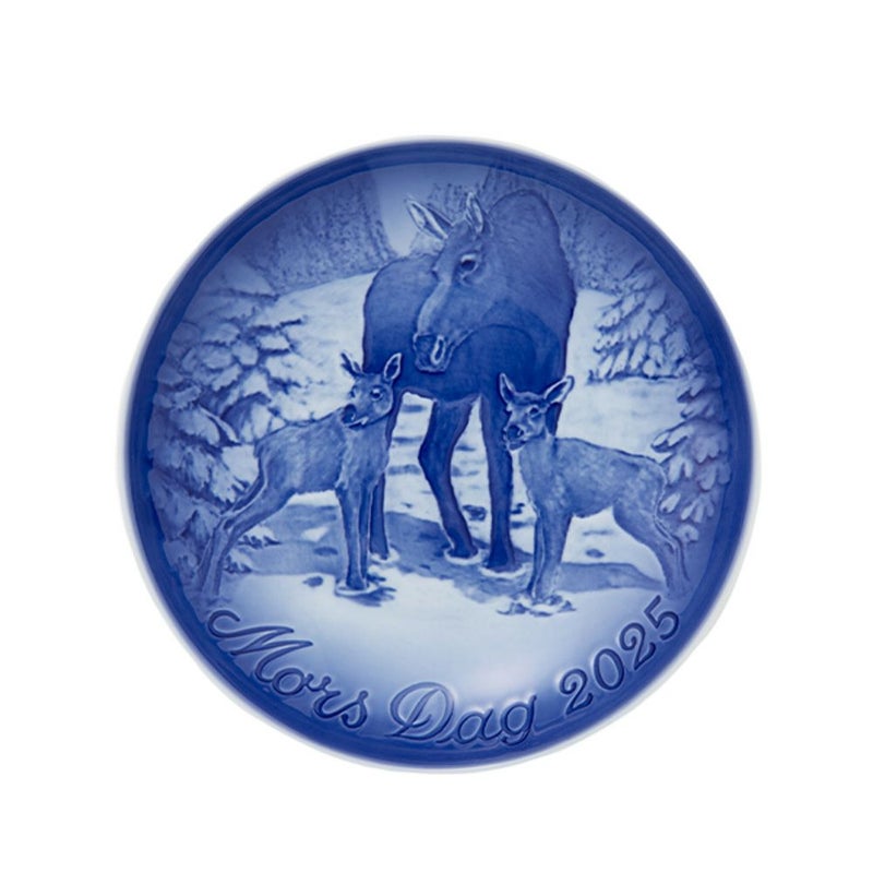ビングオーグレンダール（Bing＆Grondahl） マザーズデイプレート 2025年／令和7年 「Cow Moose with Calves ヘラジカの親子」 15cm 1074929