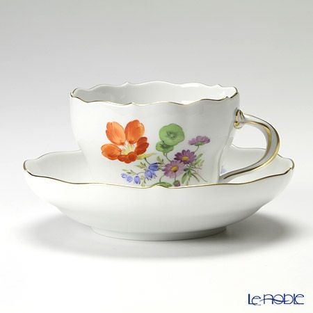 マイセン（Meissen） ベーシックフラワー（三つ花） 060110／00582／18 コーヒーカップ＆ソーサー 200ml Motiv No.18 キンレンカ
