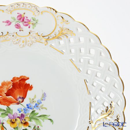マイセン（Meissen） ベーシックフラワー（三つ花） 060192／54803／09 透かし飾皿 24cm Motiv No.9 ヒナゲシ
