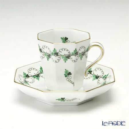 ヘレンド パセリグリーン PE 04307-0-00 モカカップ＆ソーサー（オクタゴナル）