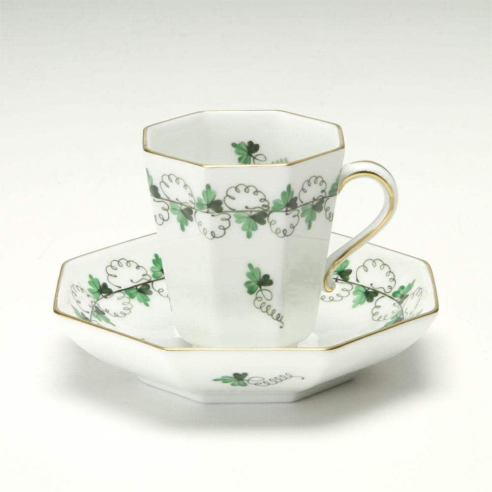 ヘレンド パセリグリーン PE 04307-0-00 モカカップ＆ソーサー（オクタゴナル）