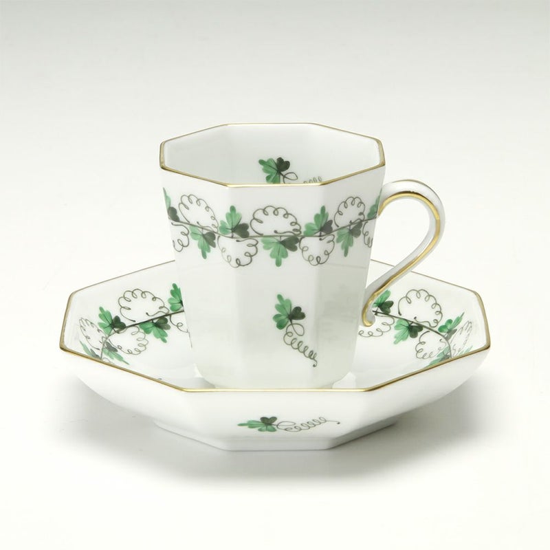 ヘレンド パセリグリーン PE 04307-0-00 モカカップ＆ソーサー（オクタゴナル）