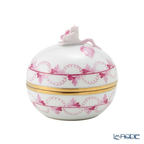 ヘレンド (HEREND) パセリピンク PEP ラウンドボックス（ローズ） 06033-0-09