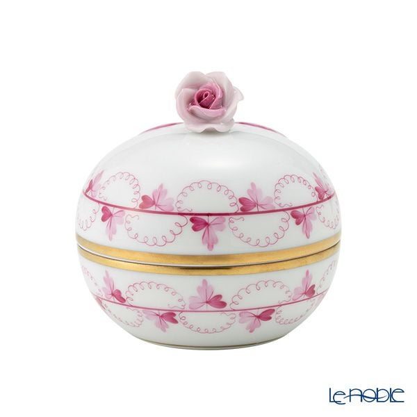 ヘレンド (HEREND) パセリピンク PEP ラウンドボックス（ローズ） 06033-0-09