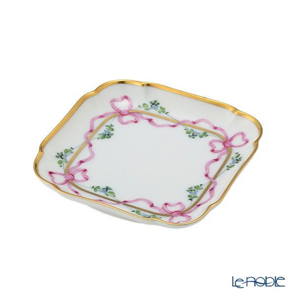 アウガルテン（AUGARTEN） ビーダーマイヤー リボン（6793） スクエアディッシュ 9×9cm（110）