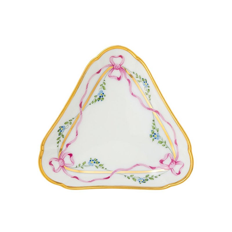 アウガルテン（AUGARTEN） ビーダーマイヤー リボン（6793） トライアングルディッシュ 10.4cm