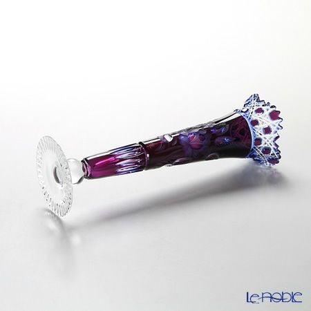 マイセン（Meissen） マイセンクリスタル 一輪挿し 23cm（被せ赤青） D／MFO／1024／23-1