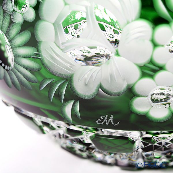 マイセン（Meissen） マイセンクリスタル MFO／140／16G 花瓶ラウンド（グリーン） 16cm