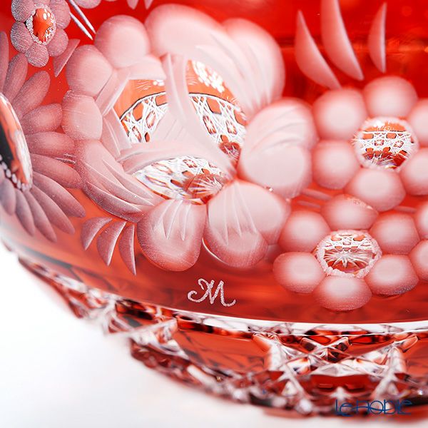 マイセン（Meissen） マイセンクリスタル MFO／140／16R 花瓶ラウンド（レッド） 16cm