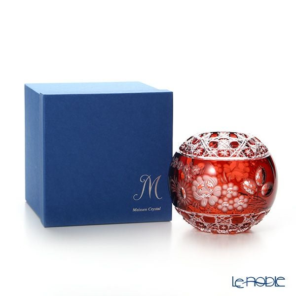 マイセン（Meissen） マイセンクリスタル MFO／140／16R 花瓶ラウンド（レッド） 16cm