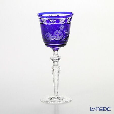 マイセン（Meissen） マイセンクリスタル ロンドンフラワー ワイングラス 20.9cm（ブルー） MFO／3517／2B