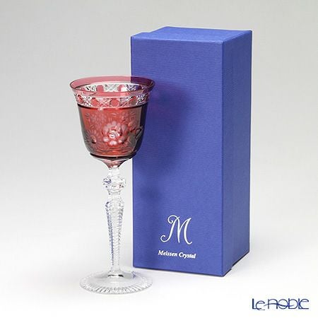 マイセン（Meissen） マイセンクリスタル ロンドンフラワー ワイングラス 20.9cm（レッド） MFO／3517／2R