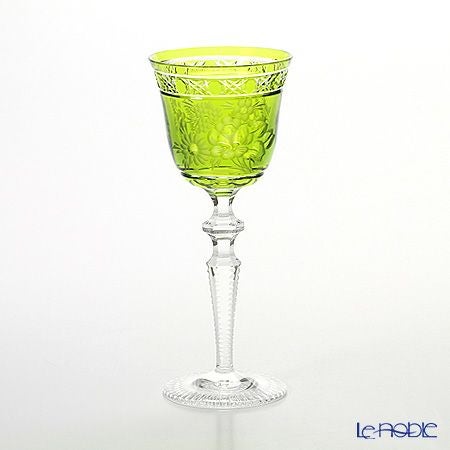 マイセン（Meissen） マイセンクリスタル ロンドンフラワー ワイングラス 20.9cm（ライトグリーン） MFO／3517／2LG