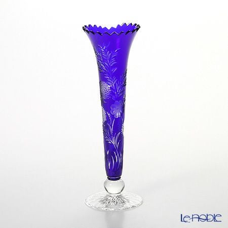 マイセン（Meissen） マイセンクリスタル クローバー 一輪挿し 23cm（ブルー） 1024／23B