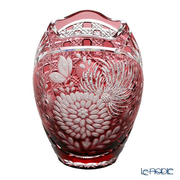 マイセン（Meissen） マイセンクリスタル 花瓶 キク（レッド） 26cm 2283／26R