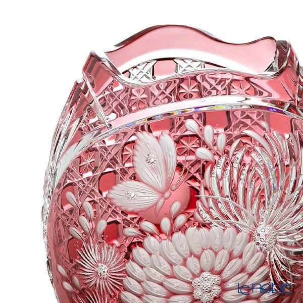 マイセン（Meissen） マイセンクリスタル 花瓶 キク（レッド） 26cm 2283／26R