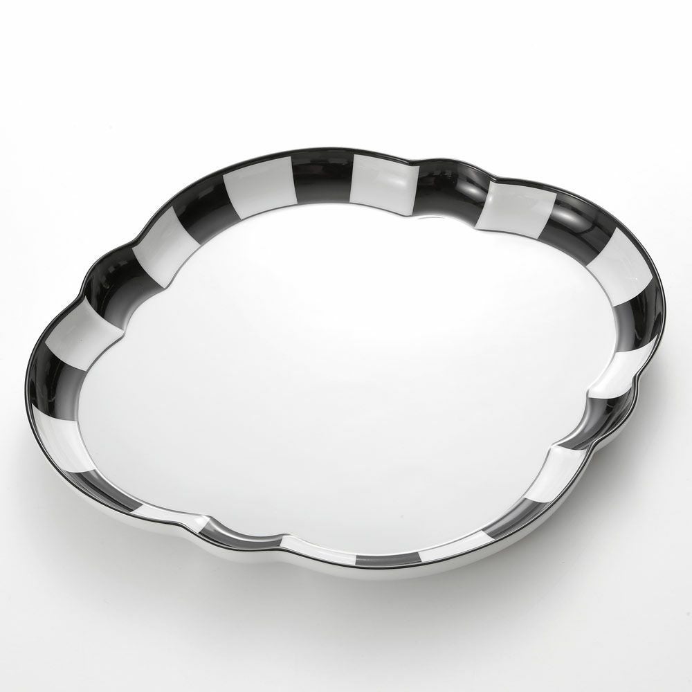 アウガルテン（AUGARTEN） メロン ブラック＆ホワイト（7027） デジュネトレイ 36×32cm（050）