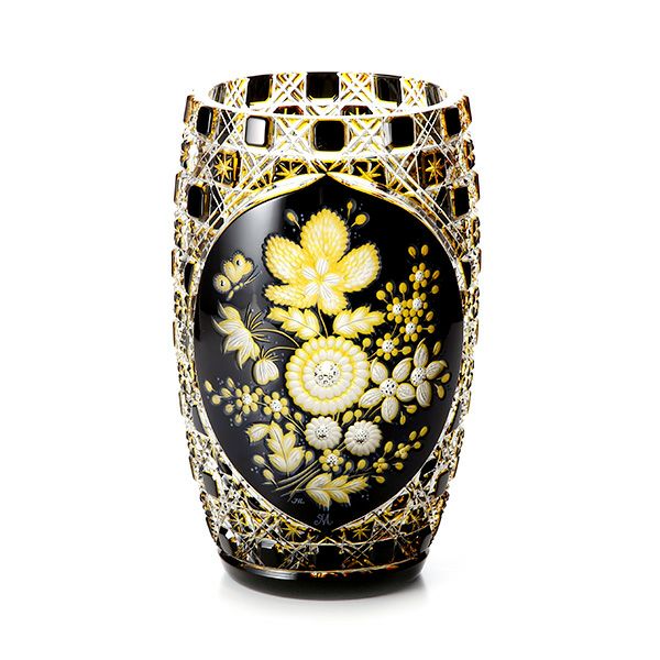 マイセン（Meissen） マイセンクリスタル Flowers1 D／LF22／26be 花瓶 3層被せ 26cm