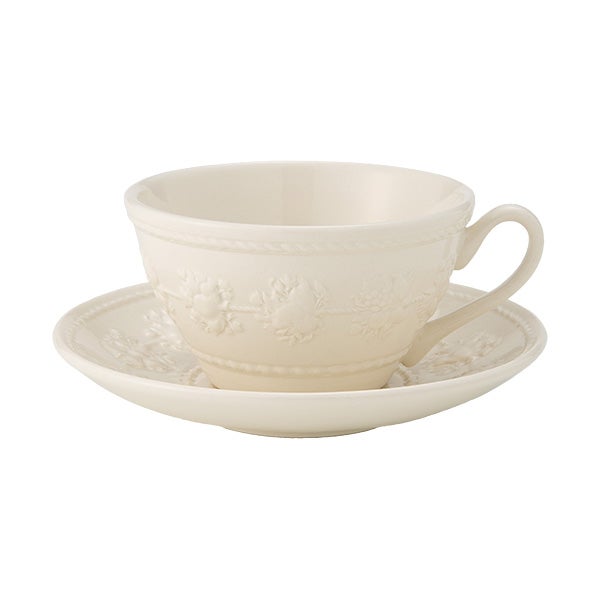 ウェッジウッド（Wedgwood） フェスティビティ ティーカップ＆ソーサー 160ml（アイボリー）