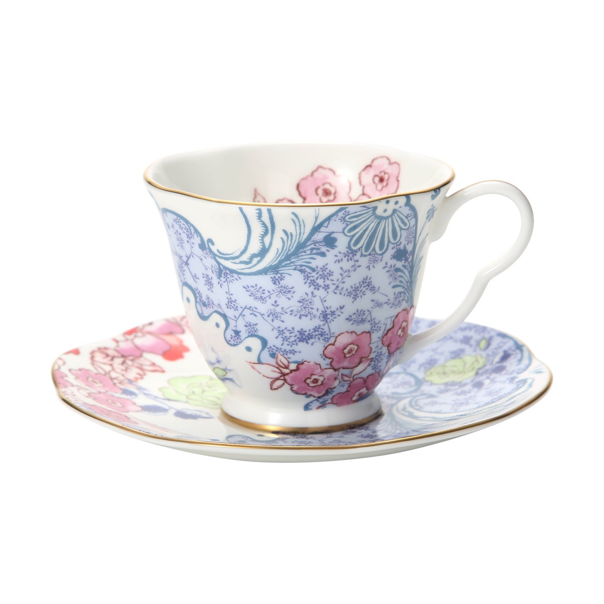 ウェッジウッド（Wedgwood） バタフライブルーム ティーカップ＆ソーサー ブルー／ピンク