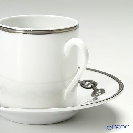 エルメス（HERMES） シェーヌ ダンクル プラチナ コーヒーカップ＆ソーサー 90ml