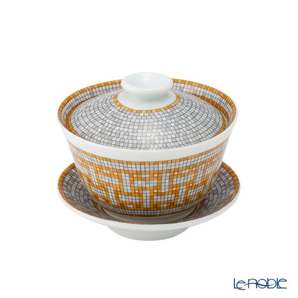 エルメス（HERMES） モザイク ヴァンキャトル コレクション アジアティック ティーカップ（ふた、ソーサー付） 130ml
