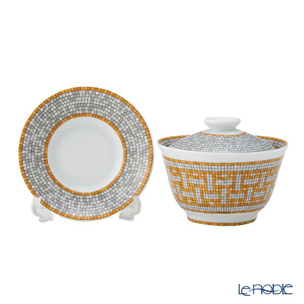 エルメス（HERMES） モザイク ヴァンキャトル コレクション アジアティック ティーカップ（ふた、ソーサー付） 130ml