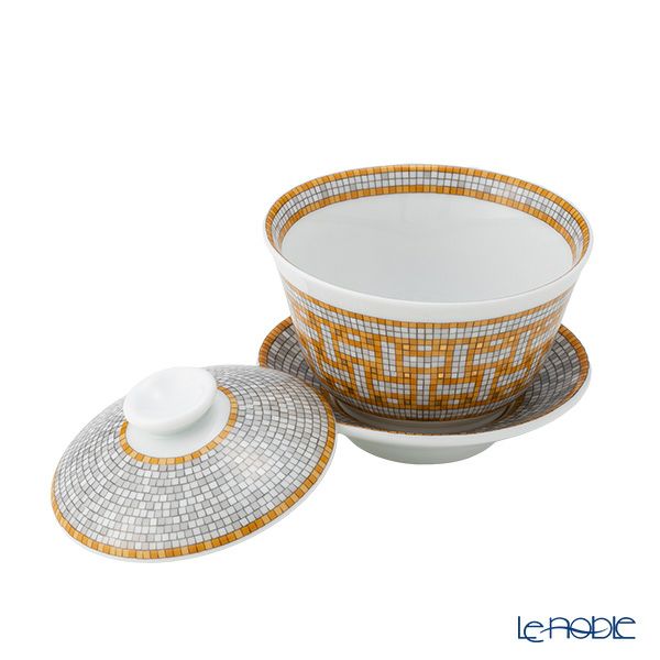 エルメス（HERMES） モザイク ヴァンキャトル コレクション アジアティック ティーカップ（ふた、ソーサー付） 130ml