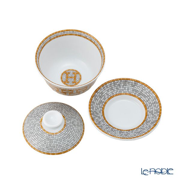 エルメス（HERMES） モザイク ヴァンキャトル コレクション アジアティック ティーカップ（ふた、ソーサー付） 130ml