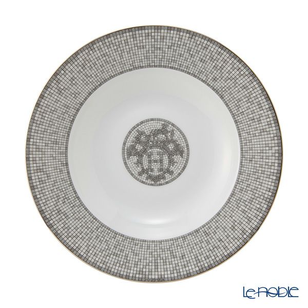 エルメス（HERMES） モザイク ヴァンキャトル プラチナ スーププレート 22cm 035013P