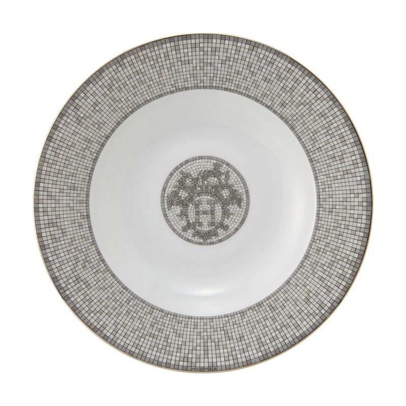 エルメス（HERMES） モザイク ヴァンキャトル プラチナ スーププレート 22cm 035013P