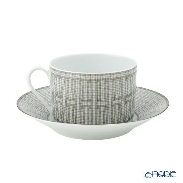 エルメス（HERMES） モザイク ヴァンキャトル プラチナ モーニングカップ＆ソーサー 340ml