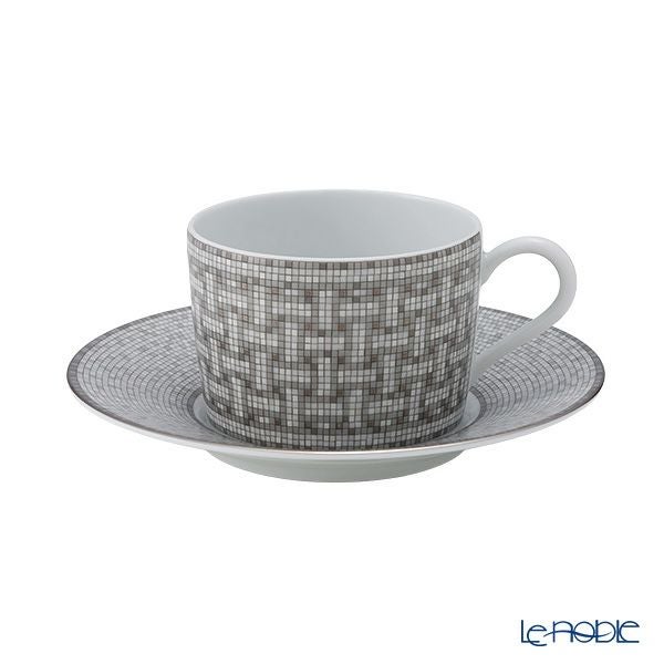 エルメス（HERMES） モザイク ヴァンキャトル プラチナ ティーカップ＆ソーサー 160ml
