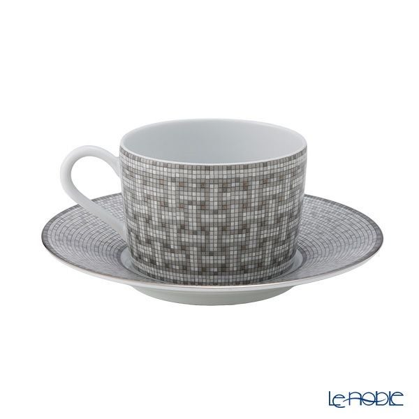 エルメス（HERMES） モザイク ヴァンキャトル プラチナ ティーカップ＆ソーサー 160ml