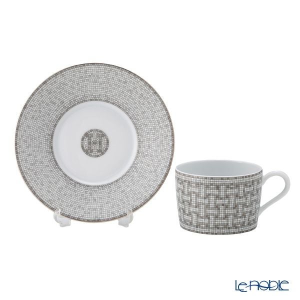 エルメス（HERMES） モザイク ヴァンキャトル プラチナ ティーカップ＆ソーサー 160ml