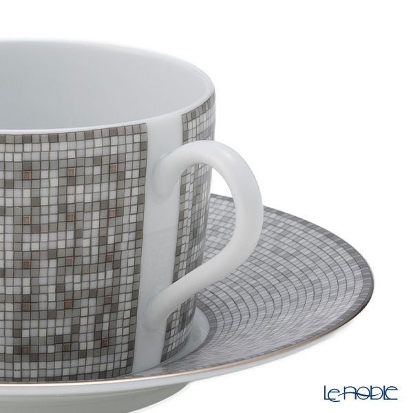 エルメス（HERMES） モザイク ヴァンキャトル プラチナ ティーカップ＆ソーサー 160ml