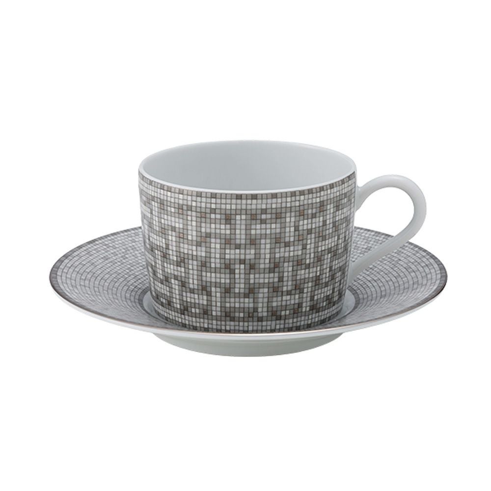 エルメス（HERMES） モザイク ヴァンキャトル プラチナ ティーカップ＆ソーサー 160ml