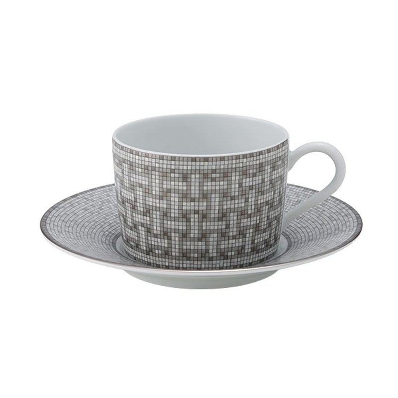 エルメス（HERMES） モザイク ヴァンキャトル プラチナ ティーカップ＆ソーサー 160ml