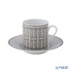 エルメス（HERMES） モザイク ヴァンキャトル プラチナ コーヒーカップ＆ソーサー 100ml
