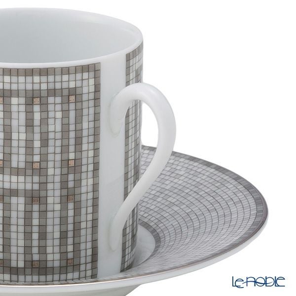 エルメス（HERMES） モザイク ヴァンキャトル プラチナ コーヒーカップ＆ソーサー 100ml