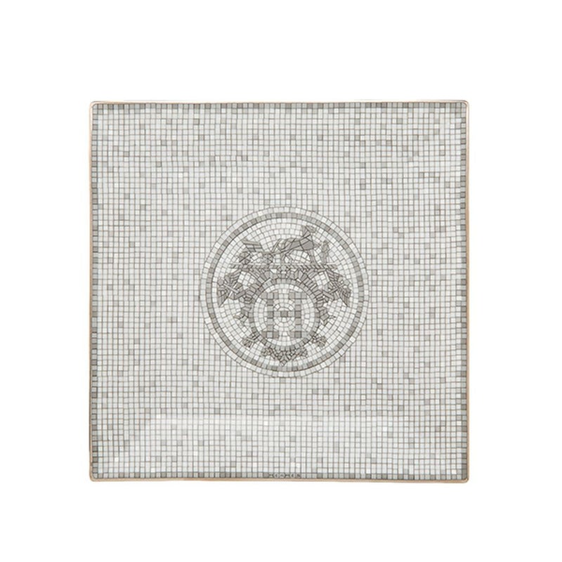 エルメス（HERMES） モザイク ヴァンキャトル プラチナ プチカレ（プレート） 15×15cm No.3 035043P