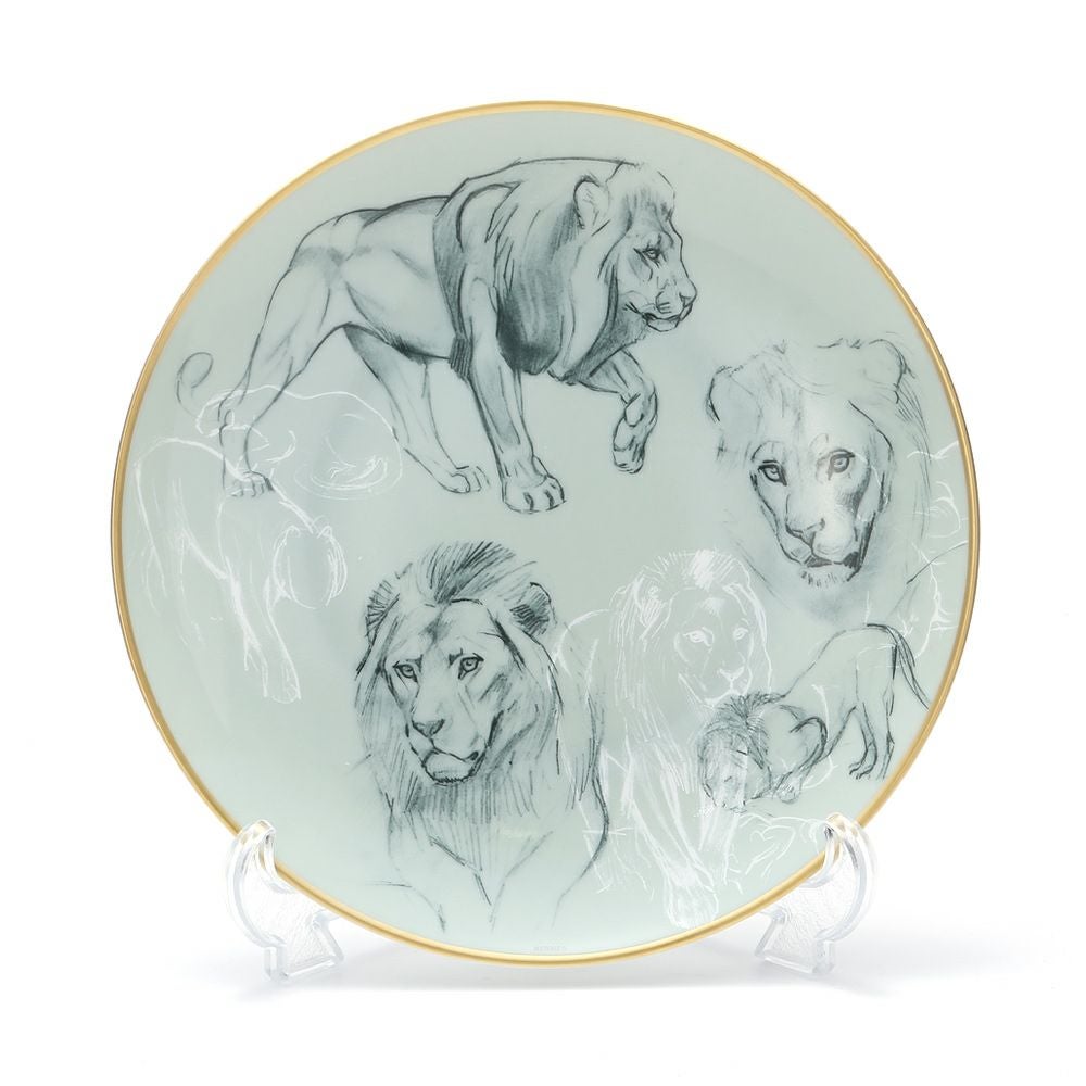 エルメス（HERMES） 赤道直下のスケッチ デザートプレート 21cm（ライオン）