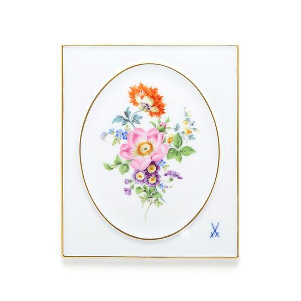 マイセン（Meissen） ベーシックフラワー（五つ花） 100110／53n32／13 陶板 18×15cm 野バラ