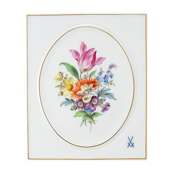 マイセン（Meissen） ベーシックフラワー（五つ花） 陶板 18×15cm