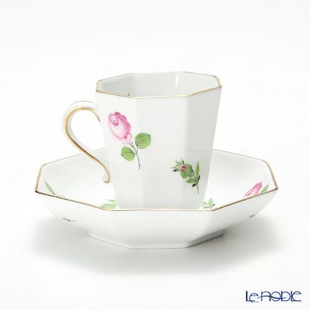 ヘレンド プティットローズ PR 04307-0-00 モカカップ＆ソーサー（オクタゴナル）