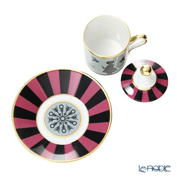 ジノリ1735／リチャード ジノリ（GINORI 1735／Richard Ginori） シルク・デ・メルヴェイユ ローズ デミタスカップ＆ソーサー 蓋付