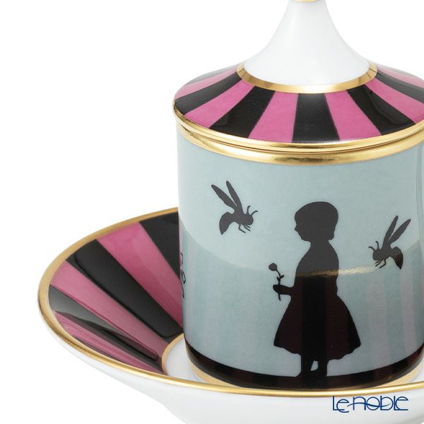 ジノリ1735／リチャード ジノリ（GINORI 1735／Richard Ginori） シルク・デ・メルヴェイユ ローズ デミタスカップ＆ソーサー 蓋付 メダリオン